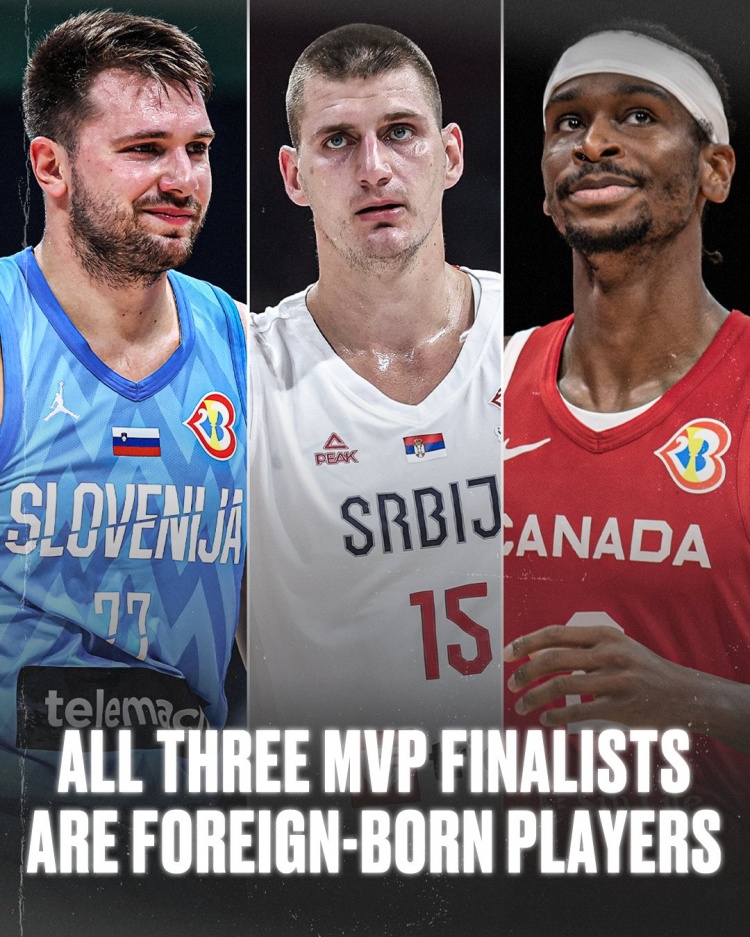 世界籃球的進(jìn)步！東契奇/約基奇/SGA三位MVP候選人都非美國(guó)籍